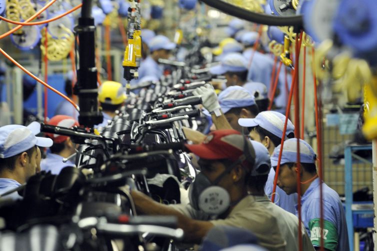 CNI/José Paulo Lacerda/Direitos reservados Fábrica da Yamaha. Linha de montagem de motocicletas Yamaha. Chão de fábrica.
Manaus (AM) 26.10.2010 - Foto: José Paulo Lacerda